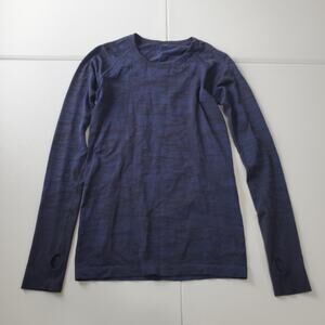 Lululemon Shirt Womens 6 Swiftly Tech Long Sleeve Thumbholes Running Blue